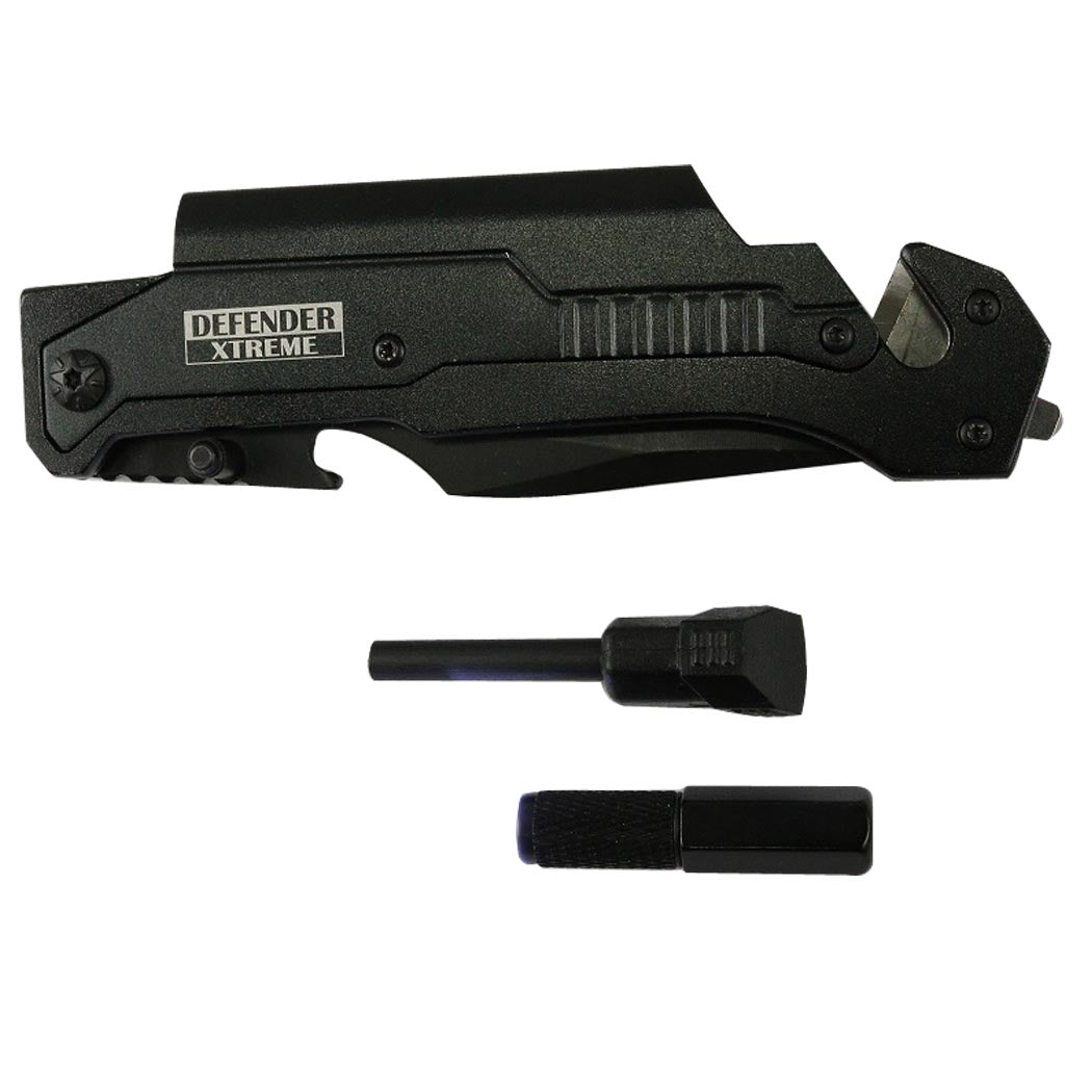 8.5" Tacticle Multi-Functional Spring Assisted Folding Knife with Fire Starter