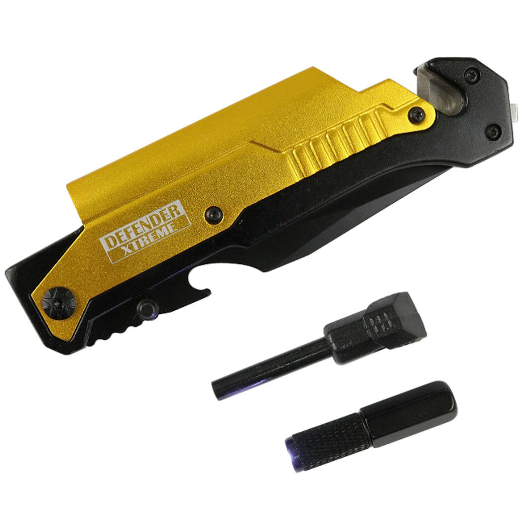 8.5" Tacticle Multi-Functional Spring Assisted Folding Knife with Fire Starter