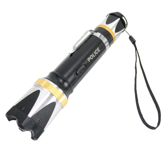 Defender Silver Gold Trim Tactical 10 Million LED Light Stun Gun