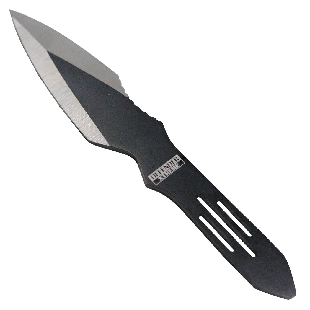 Defender 5.5" Throwing Knife 24 Pc Set Stainless Steel 4 Styles Black & Silver