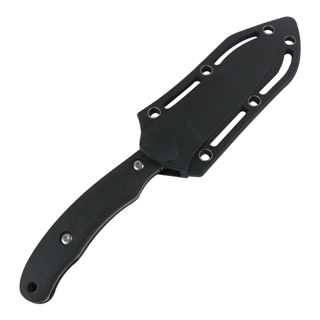 Hunt-Down 6.5" Silver & Black Thin Style Full Tang Hunting Knife Stainless Steel