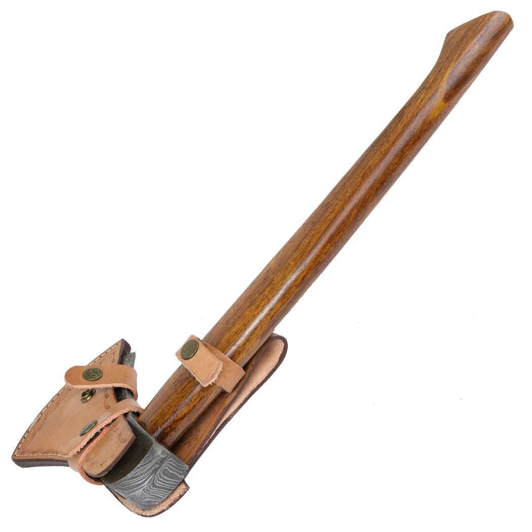 19" Custom Handmade Damascus Steel Throwing Axe Hatchet Wood Handle