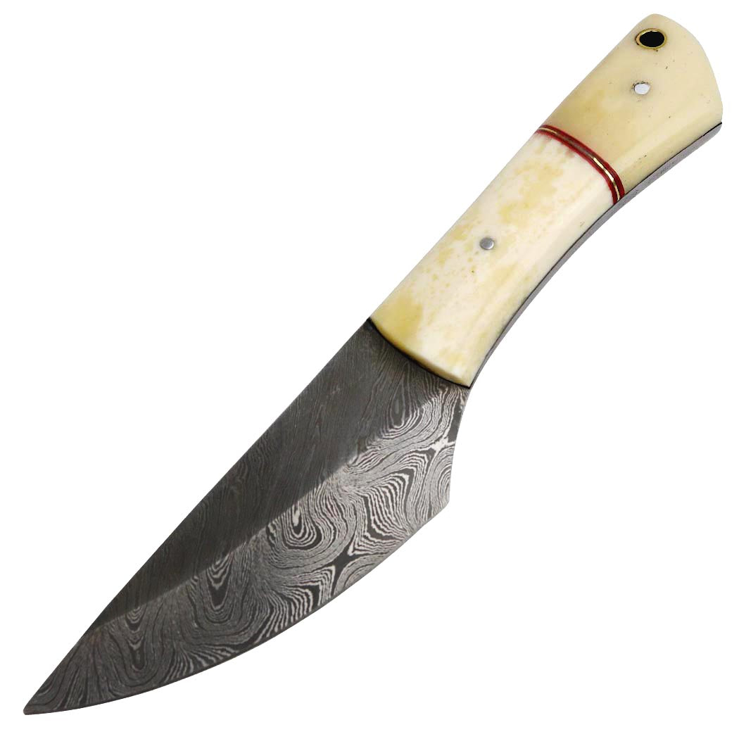 7.5" Hunting Knife Damascus Steel Pearl Handle Hand Made Knives New