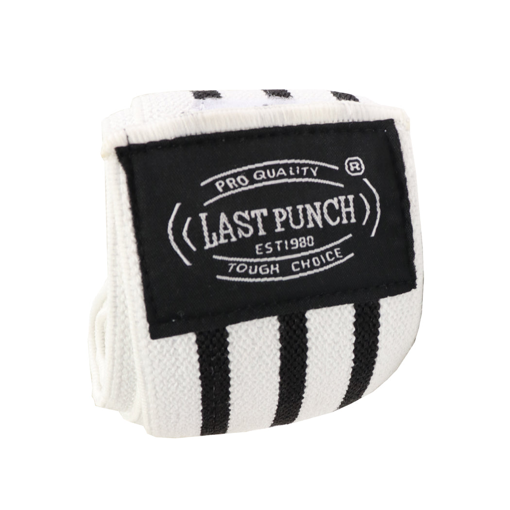 Last Punch 78" White & Black Knee Wraps Leg Support Weight Lifting Bandage Firm Strap