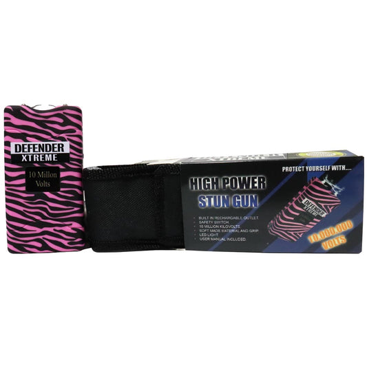 Defender-Xtreme High Power 10 M Pink Stun Gun Built-In Flash Light Self Defence