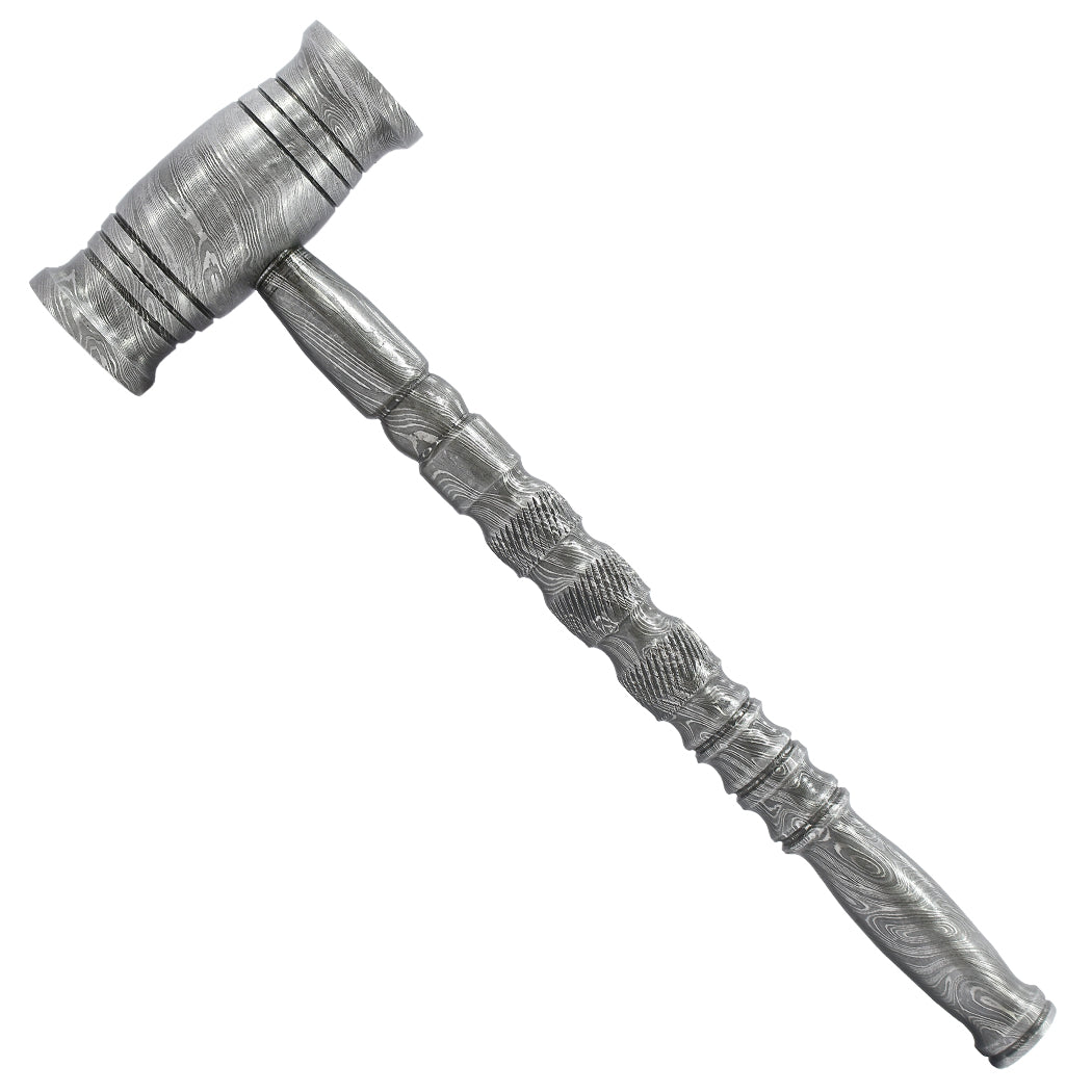 TheBoneEdge 9" Damascus Steel Hammer Custom Hand Made Stunning Handle