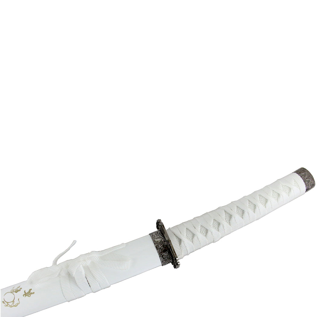 3Pc Set of Japanese Samurai Ninja Katana Swords Good Quality White Dragon Design