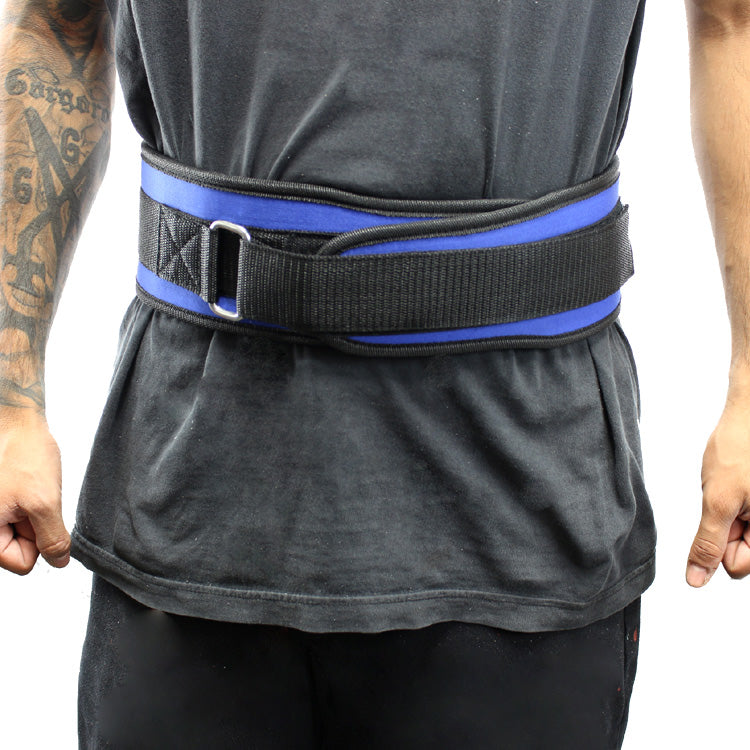 Last Punch® 4" Nylon Power Weight Lifting Belt / Back Support Belt Blue
