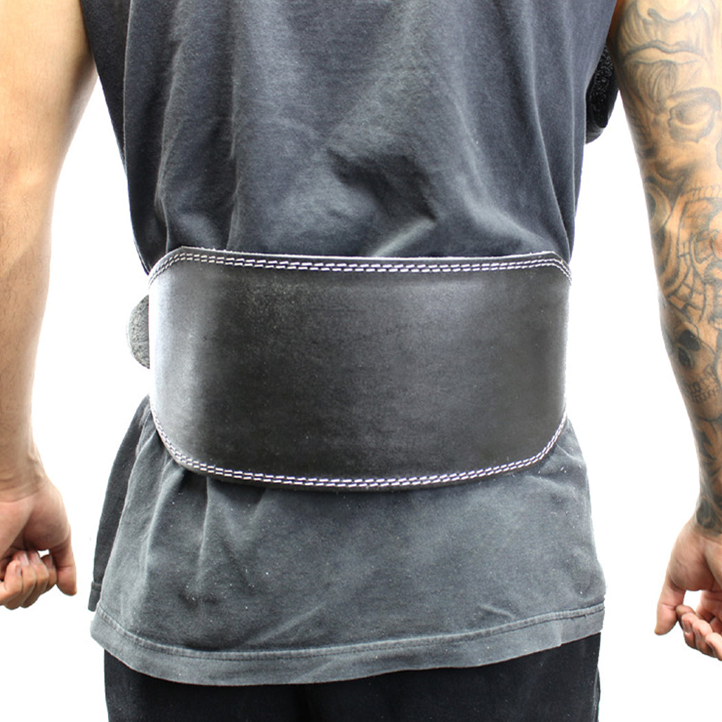 Last Punch 6" Fitness Leather Weight Lifting Belt Padded Black Good Quality all Sizes