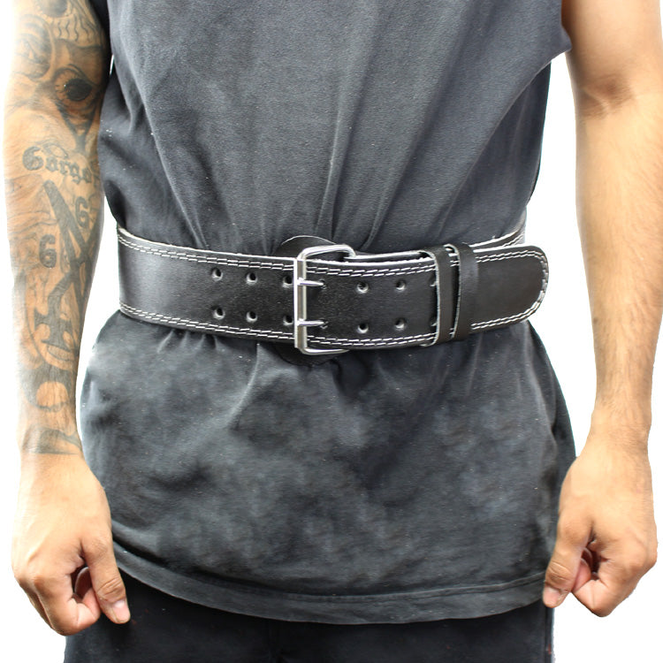Last Punch 6" Fitness Leather Weight Lifting Belt Padded Black Good Quality all Sizes