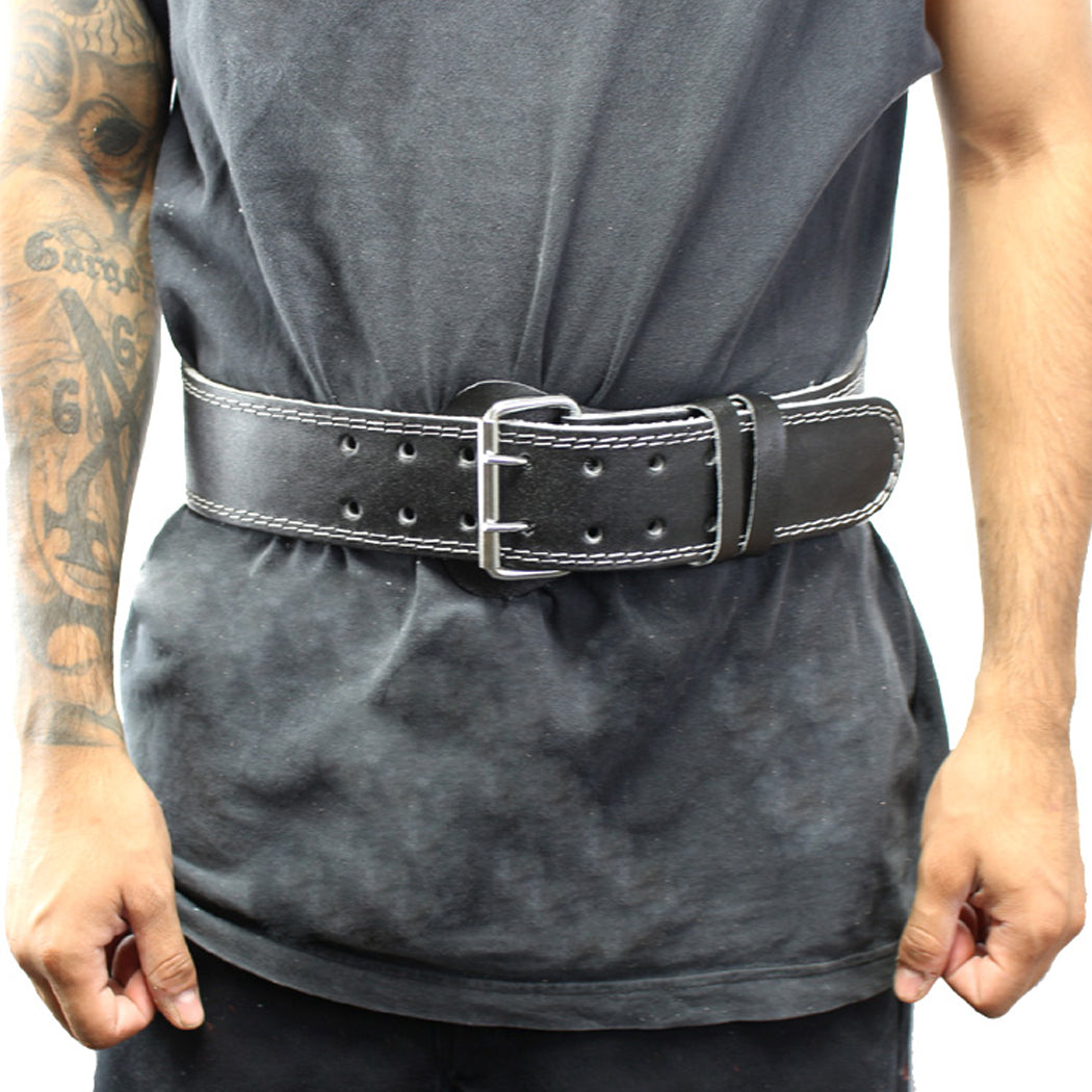 Last Punch 6" Fitness Leather Weight Lifting Belt Padded Black Good Quality all Sizes