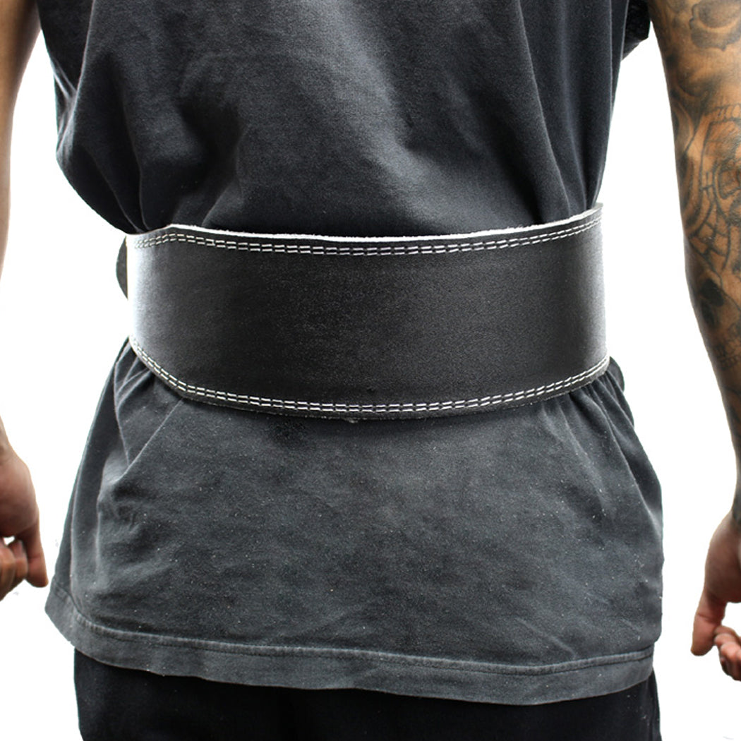 Last Punch 4" Leather Black New Weight Lifting Body Building Belt Gym Fitness