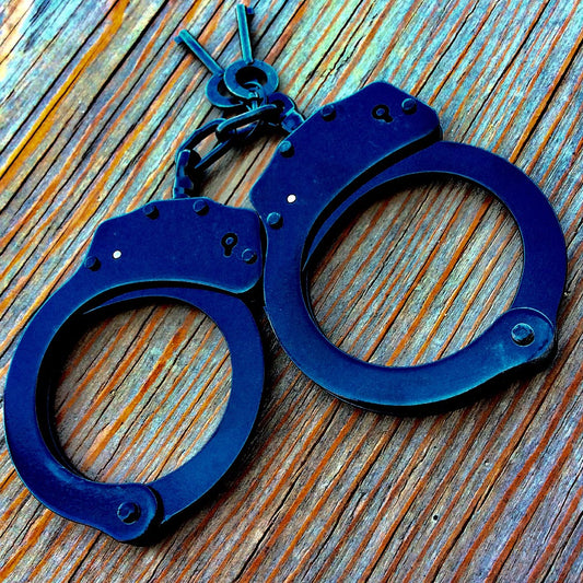 Black Colored Chained Heavy Duty Handcuffs