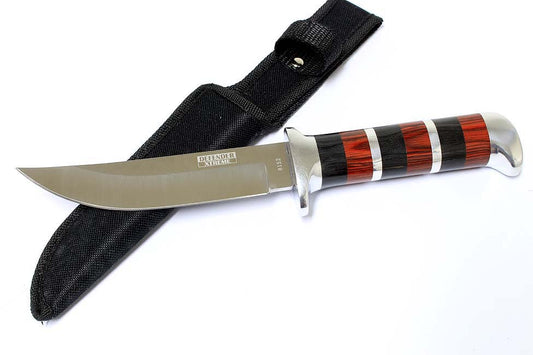 10" Defender Xtreme Hunting Knife Stainless Steel Blade with Wood Handle