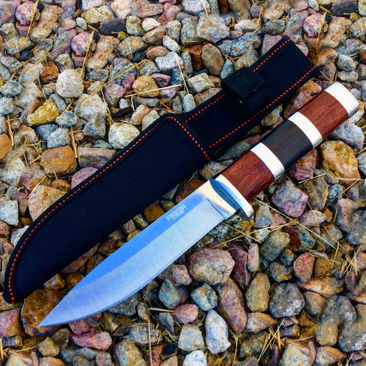 10"  Defender Xtreme Hunting Knife Stainless Steel Blade with Wood Handle