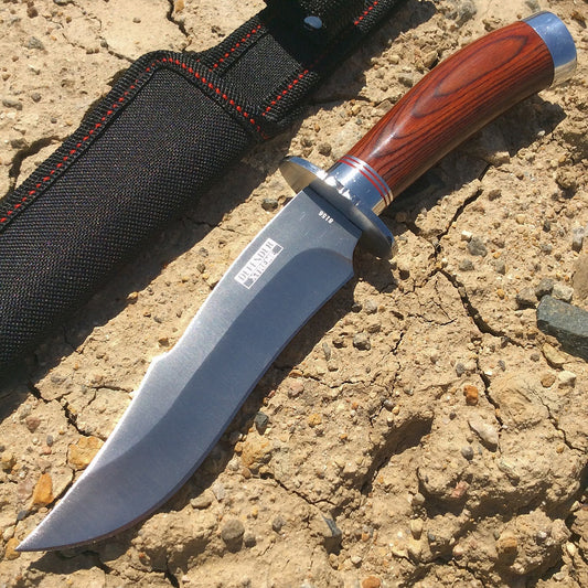 10"  Defender Xtreme Hunting Knife Stainless Steel Blade with Wood Handle