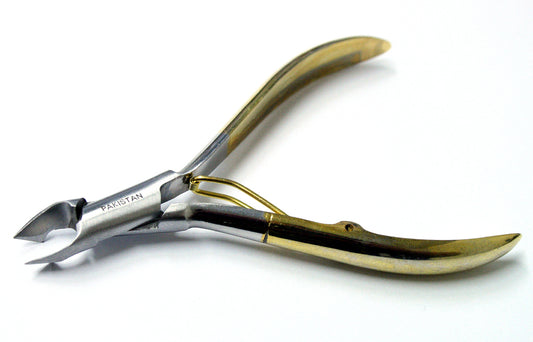 4" Gold Nail Cuticle Clipper Stainless Steel Manicure Toe Cutter