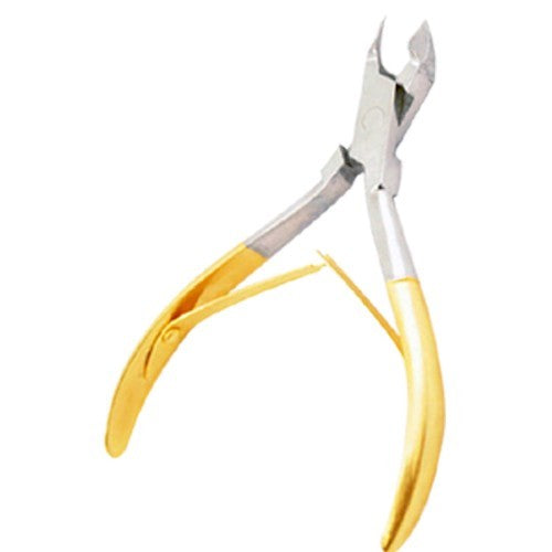 4" Gold Cuticle Nipper Small Jaw Double Spring Stainless Steel Tool