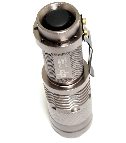 Perrini High Powered 350 Lumens Tactical Grey Mini Super Bright Outdoor Flashlight