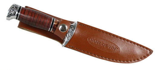 10" Hunt-Down Fixed Blade Knife with engraved Handle and Sheath