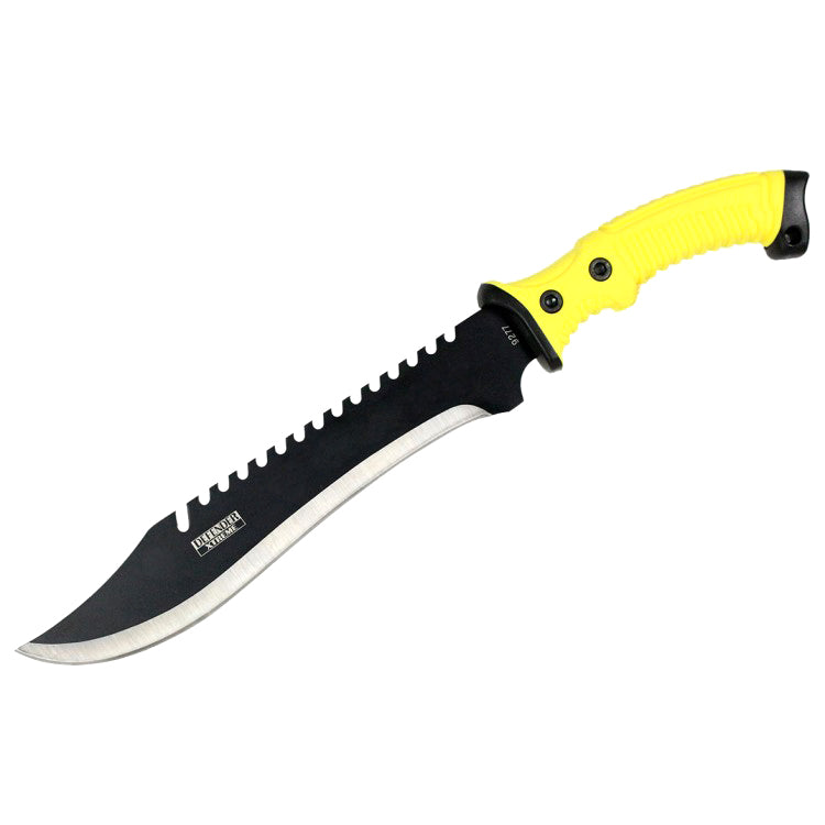 16" Fixed Blade Hunting Knife Straight Camping Outdoor Knives Tactical Yellow /Sheath