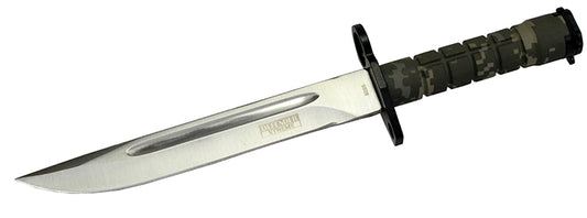 13.5" Military Survival Rambo Fixed Blade Hunting Knife Bayonet Tactical Bowie - Camo