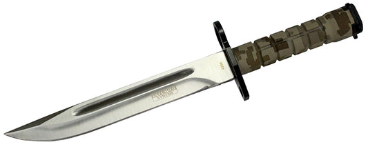13.5" Military Survival Rambo Fixed Blade Hunting Knife Bayonet Tactical Bowie - Digital Camo