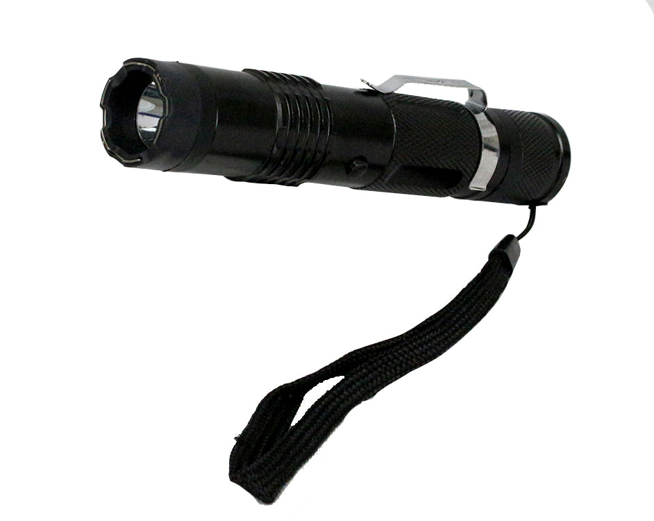 6" Defender 10 Million Black Stun Gun With Flashlight