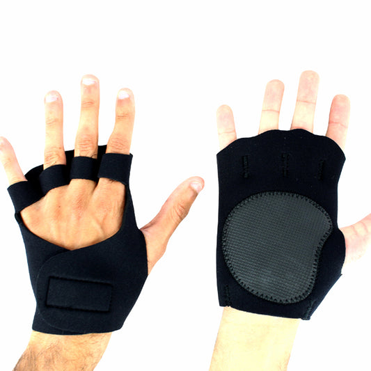 Perrini Black Fingerless Sport Gloves with Wrist Strap Closer