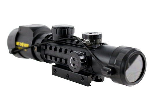 Hunt-Down Black Matte 2-6x28TEB R/G Range Finder Compact Hunting Rifle Scope