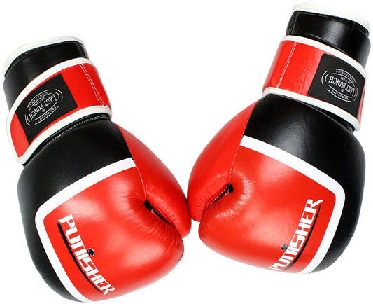 16oz Last Punch Red and Black Punisher Boxing Gloves
