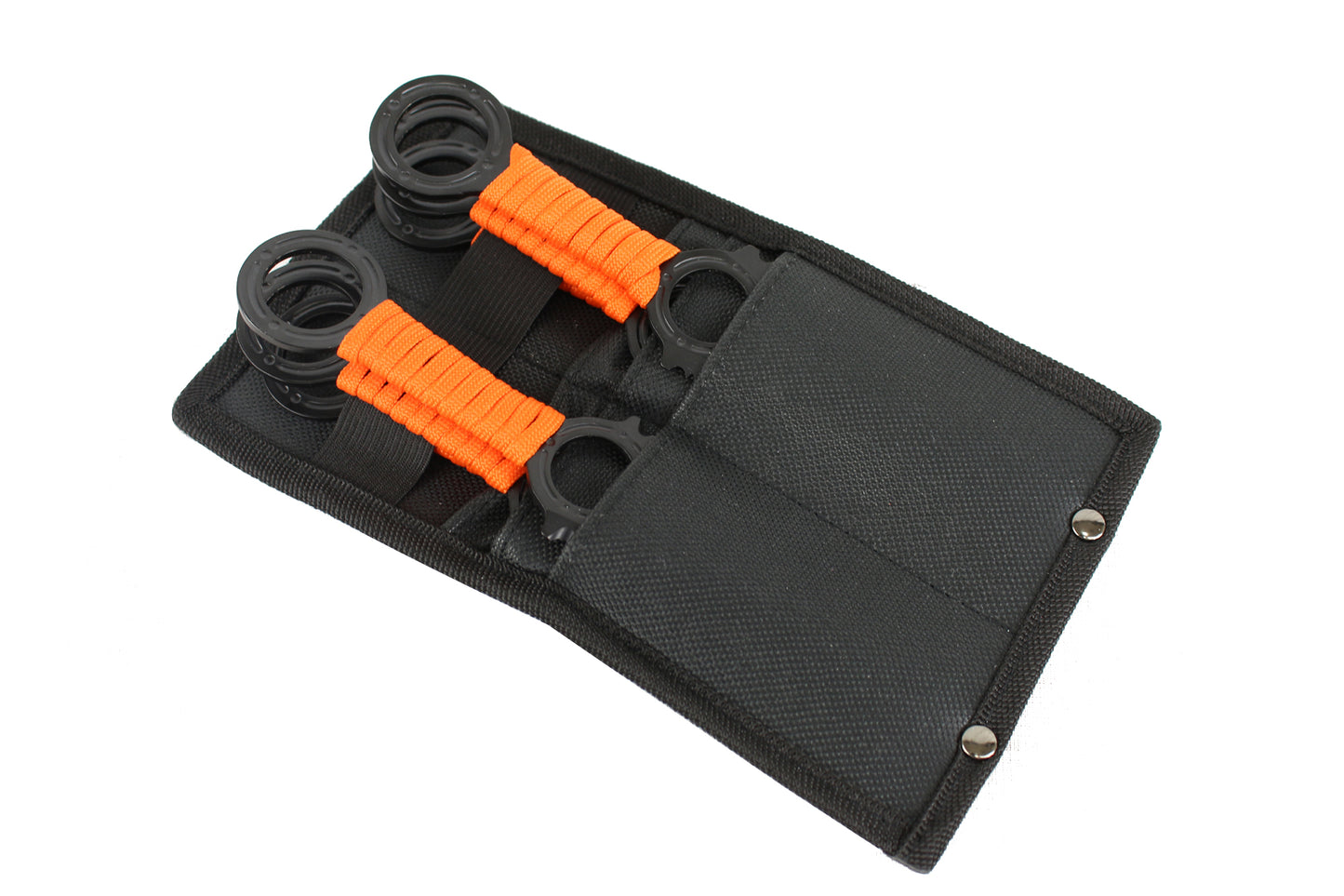 Zomb War 6 Pc Throwing Knife set Black Color With sheath and Orange Cord