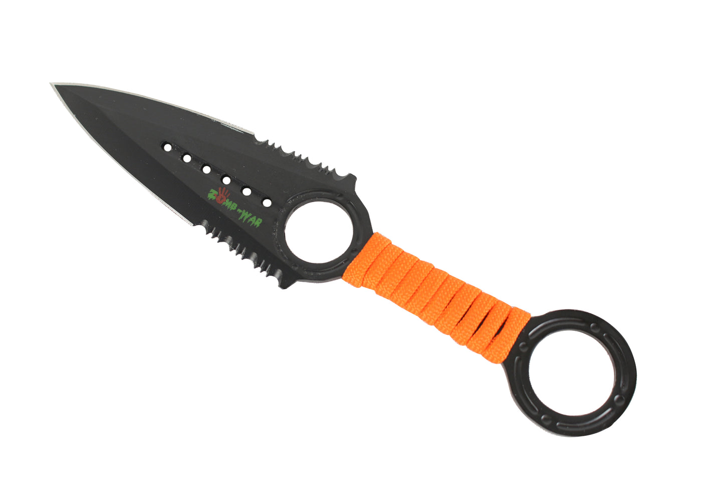 Zomb War 6 Pc Throwing Knife set Black Color With sheath and Orange Cord