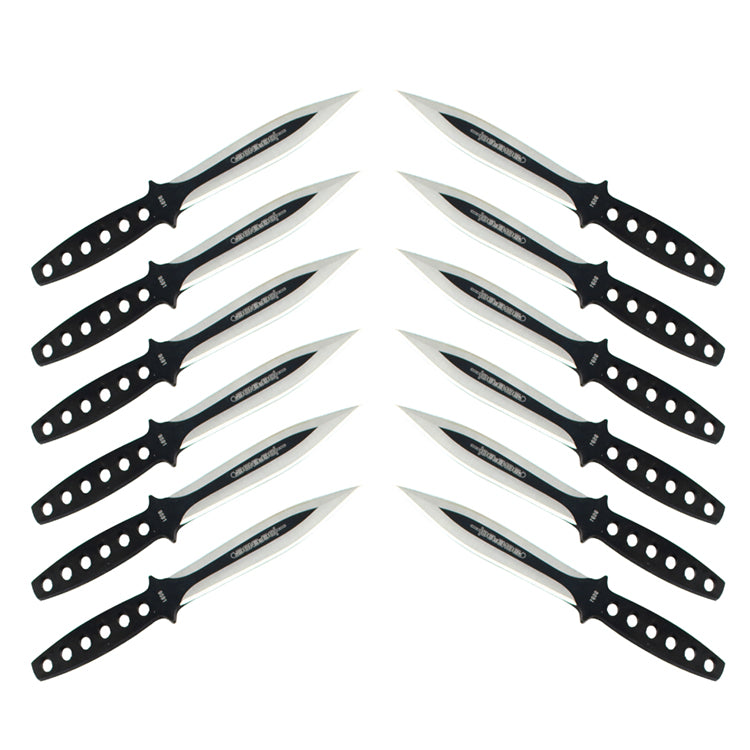 6" Defender 12 pc Throwing Knives set With Nylon Sheath