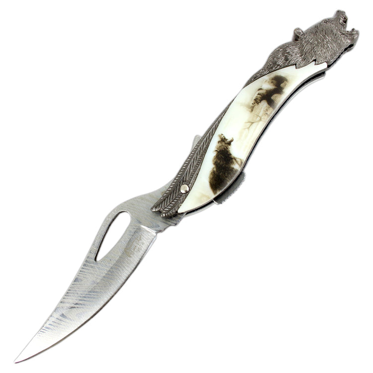 8.5" Folding Knives Portable Tactical Hunting Knife Outdoor Camping Survival Bear