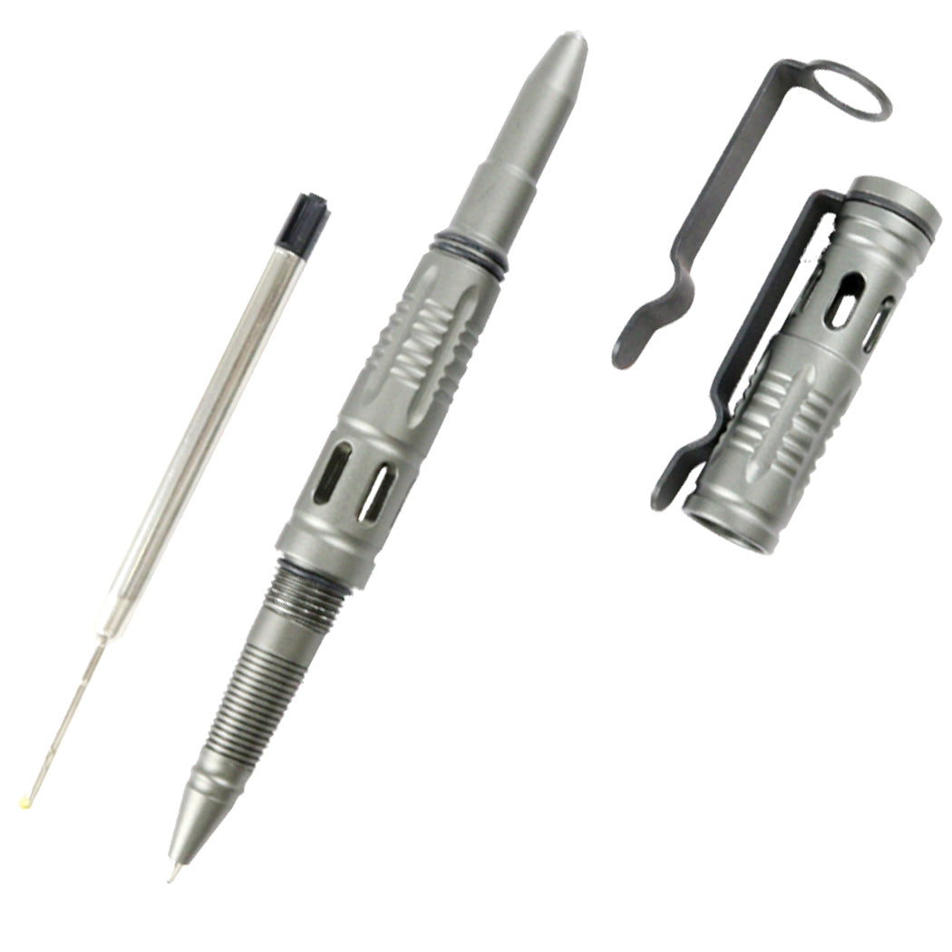 Hunt-Down New Powerful 6" Grey Tactical Pen For Self Defence with Glass Breaker