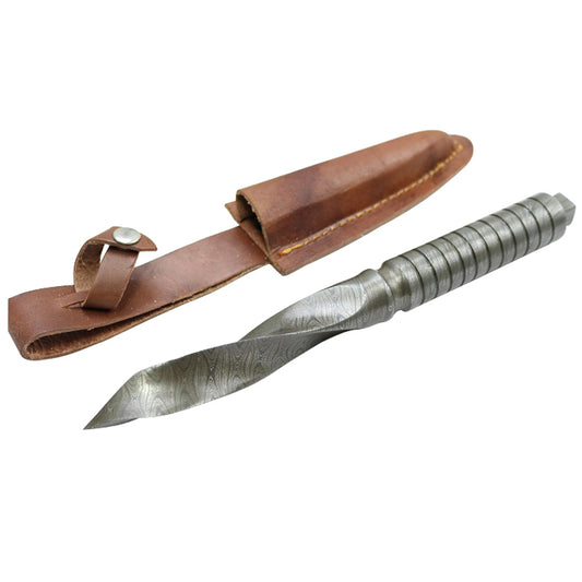 TheBoneEdge 10" Hand Forged Damascus Full Tang Kris Blade Hunting Knife