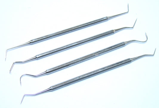 4Pc Dental Pick Explorer Tool Set Stainless Steel Surgical Grade