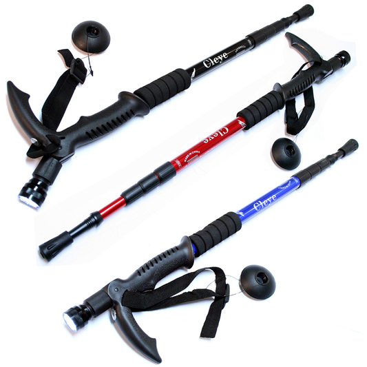 Defender 50" Mixed Colors Hiking Sticks With Flashlight Canes Compass & Antishock