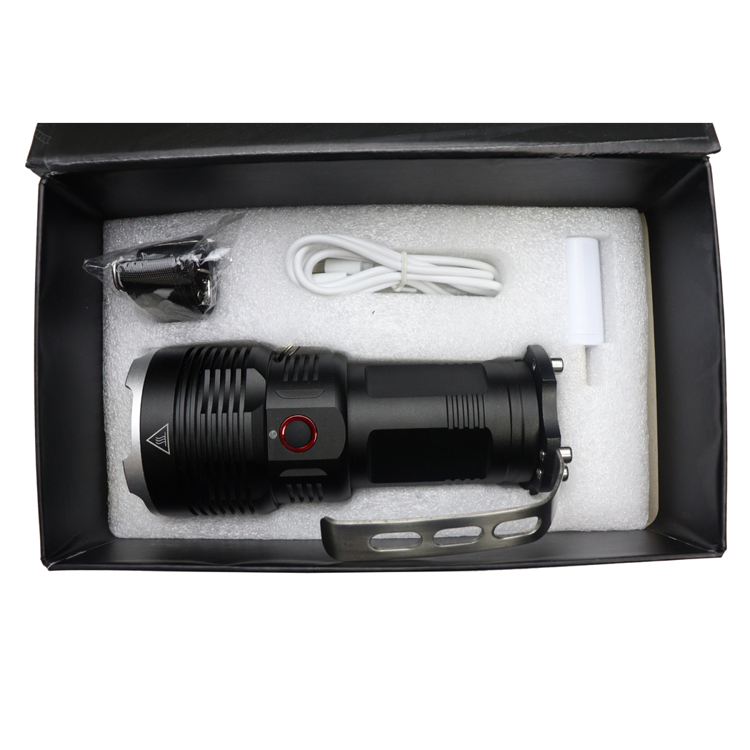 Hunt-Down Black 3000 Lumens Indoor Outdoor Reflector Flashlight With Handle