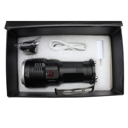 Hunt-Down Black 3000 Lumens Indoor Outdoor Reflector Flashlight With Handle