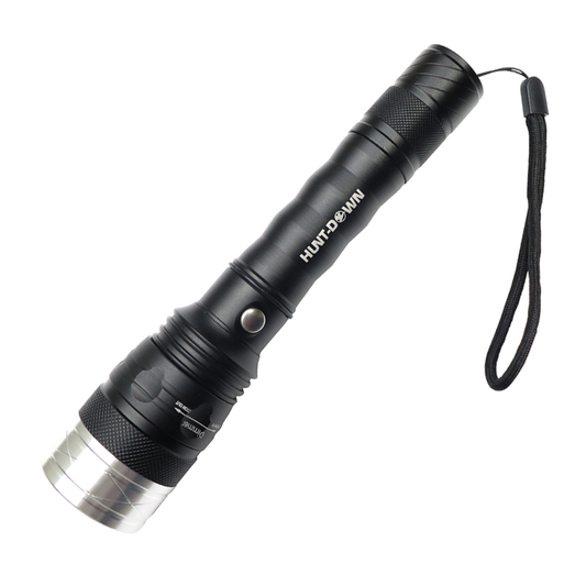 Hunt-Down High Powered Black 1000 Lumens Self-Defence Aluminum Body Flashlight