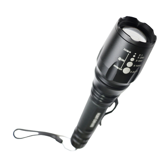 Hunt-Down Black Color High Powered Super Bright Self-Defence 500 Lumens Flashlight