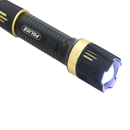 Defender-Xtreme Black Multifunction 230 Lumens Stun Gun with Battery and Charger