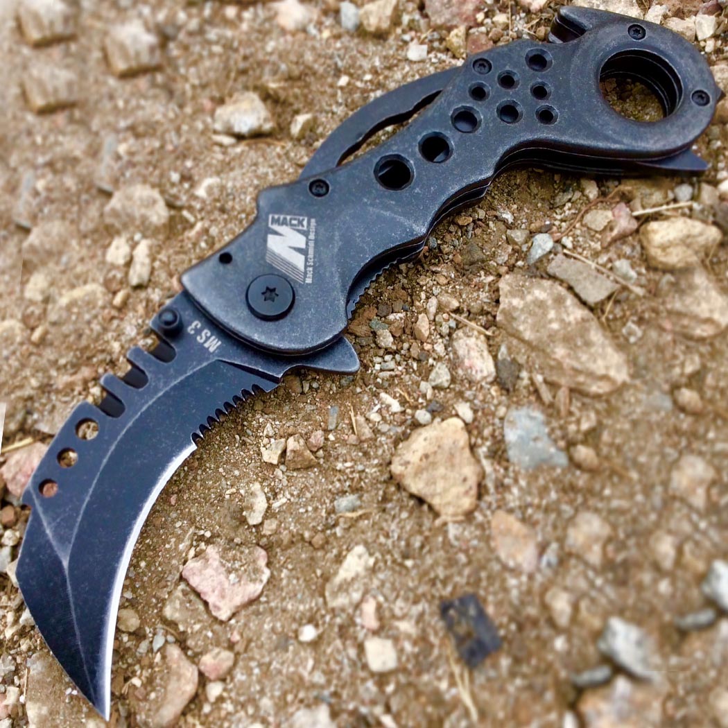 7.5" All Steel Heavy Duty Tactical Karambit Claw Spring Assisted Pocket Knife