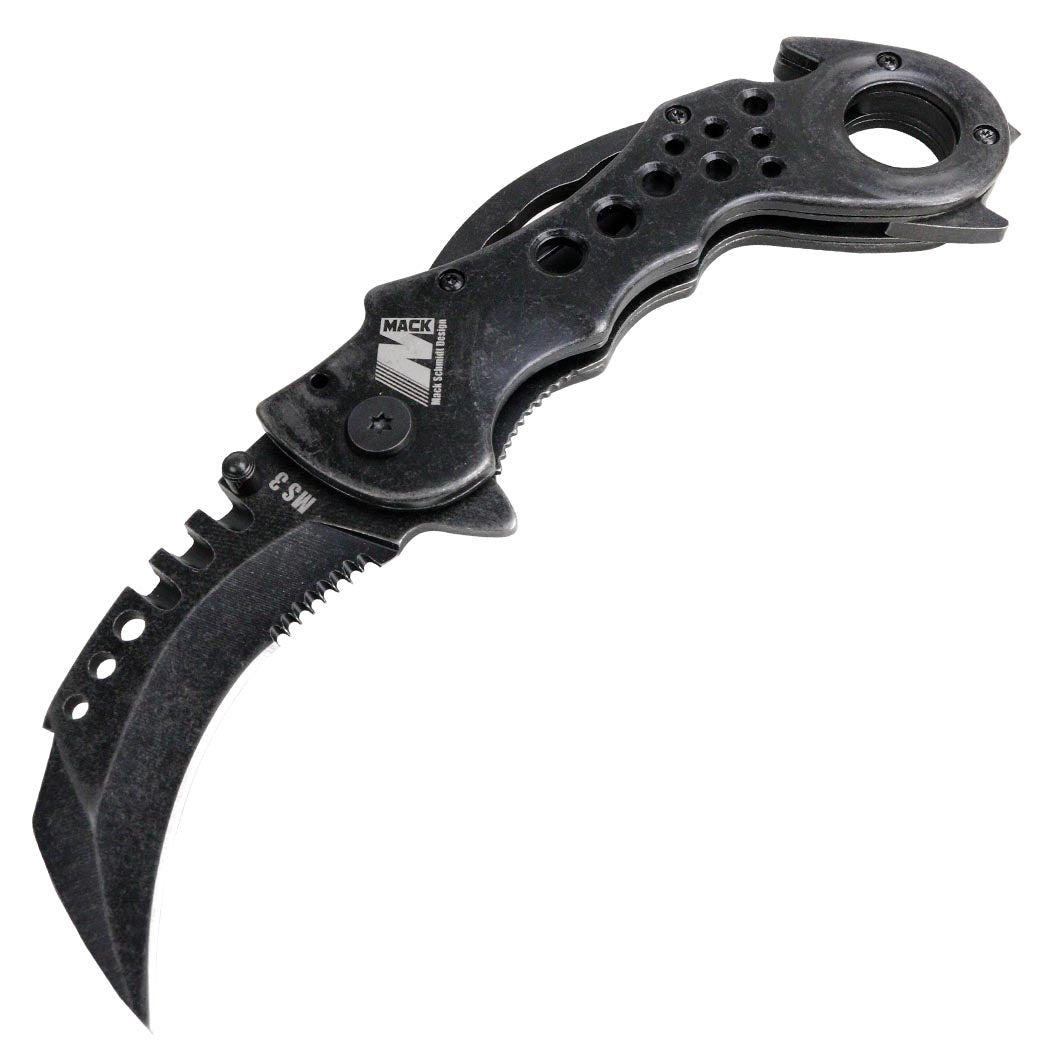 7.5" All Steel Heavy Duty Tactical Karambit Claw Spring Assisted Pocket Knife
