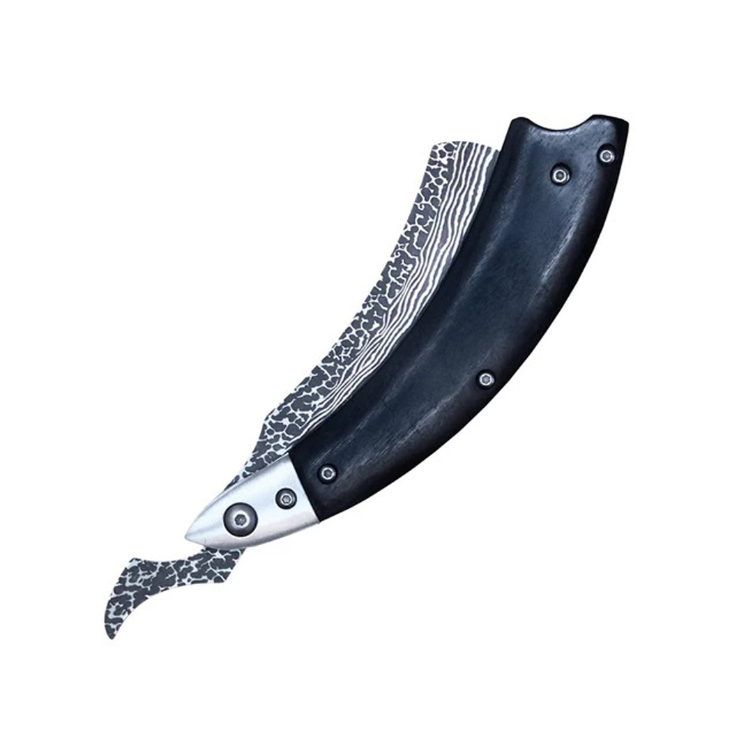 8.25" Folding Razor Knife Stainless Steel Sharp Razor Blade With Black Handle