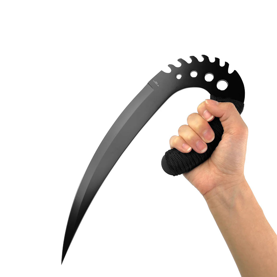 12.5" Black Stainless Steel Riddick Blade Twin Daggers With Stand