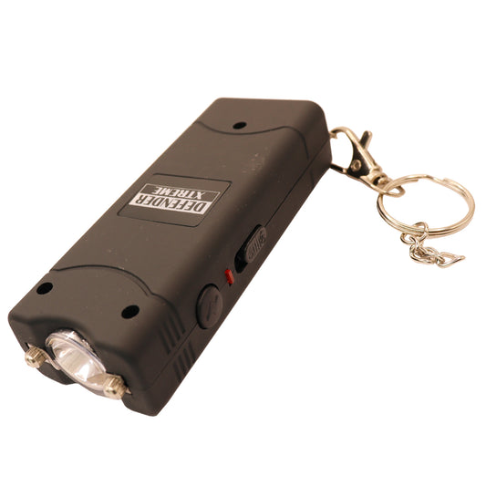 Police Stun Gun 3 million Volt Rechargeable LED Flashlight & Holster Protection Black