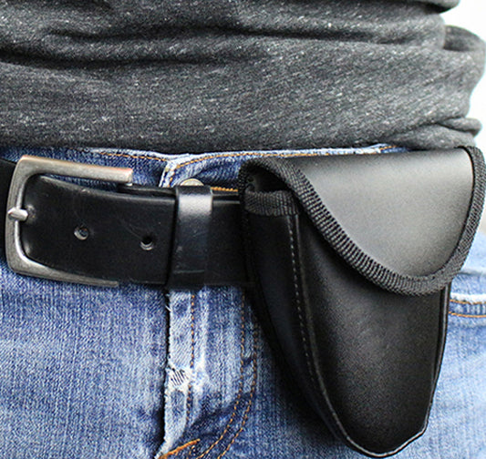 Chain Link Style Handcuffs Double Lock Hand Cuffs With Leather Pouch +2 Keys Black